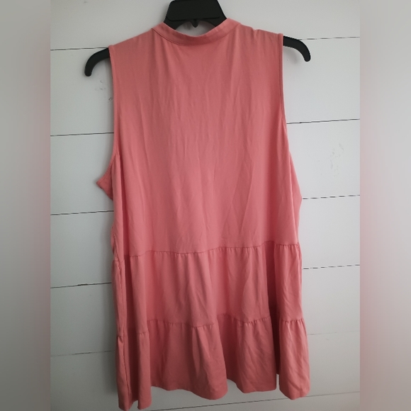 New Directions sleeveless casual plus size 2x top peach Nwt teired - Picture 2 of 3